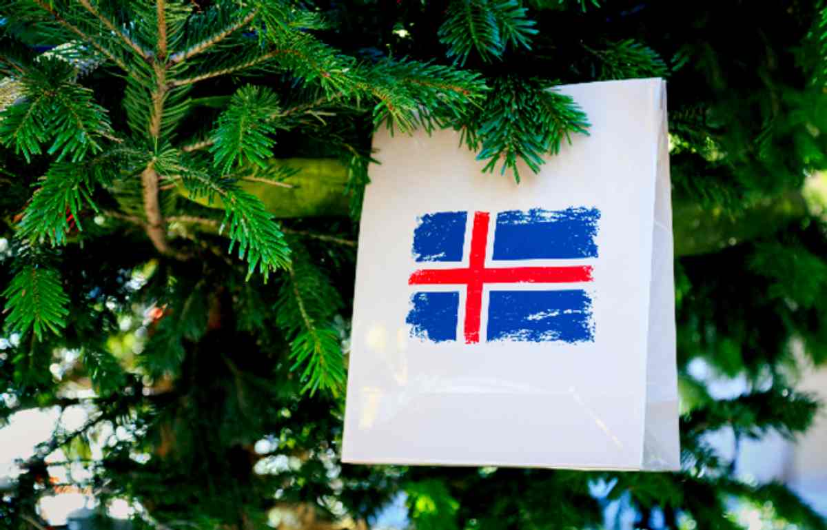 Bolsa de compra con la bandera islandesa dibujada - Gu&iacute;a para irse de compras en Islandia