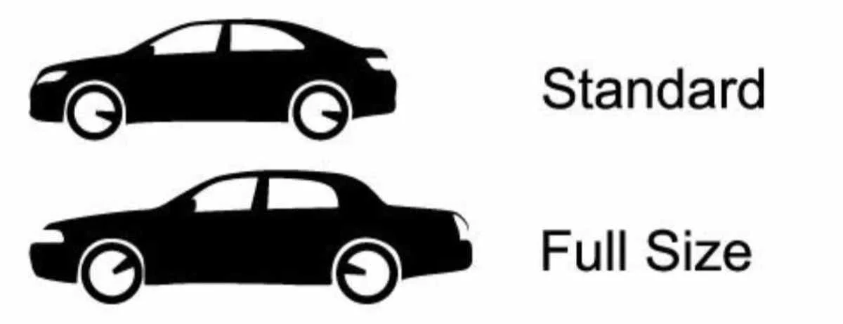 Esquema comparativo de tamaños de coches